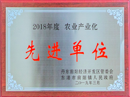 2018年度農(nóng)業(yè)產(chǎn)業(yè)化先進單位